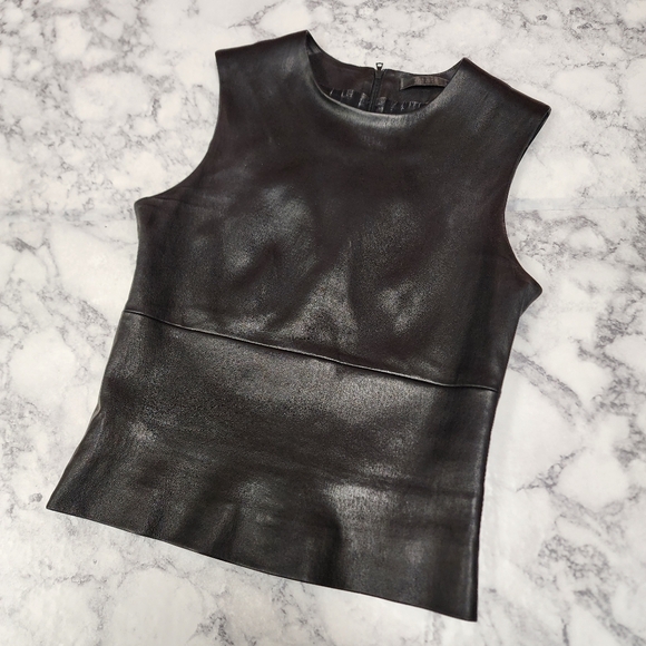 The Row Tops - The Row Leather Vest Top